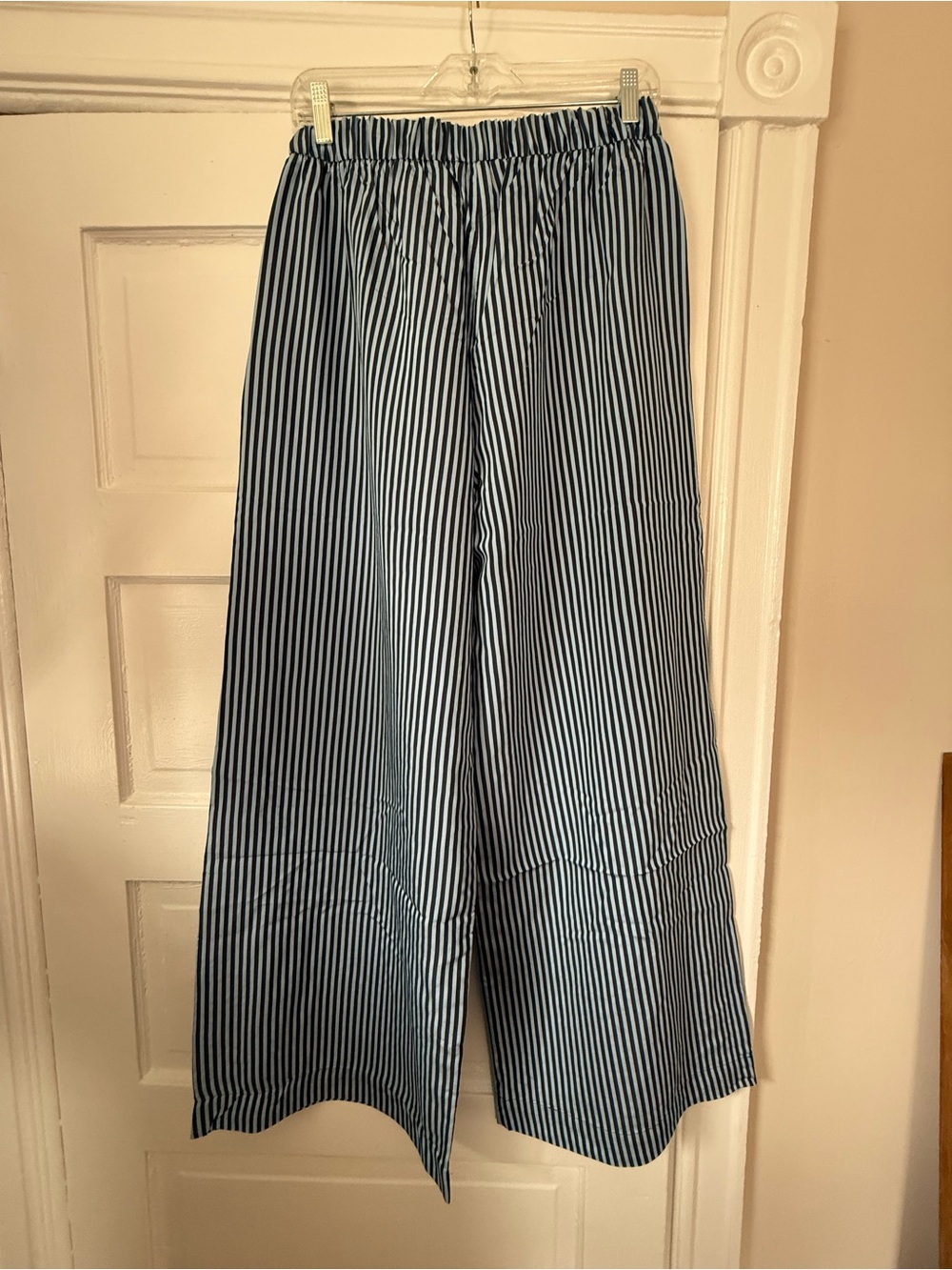 Zara Blue Stripe Wide-Leg Pants